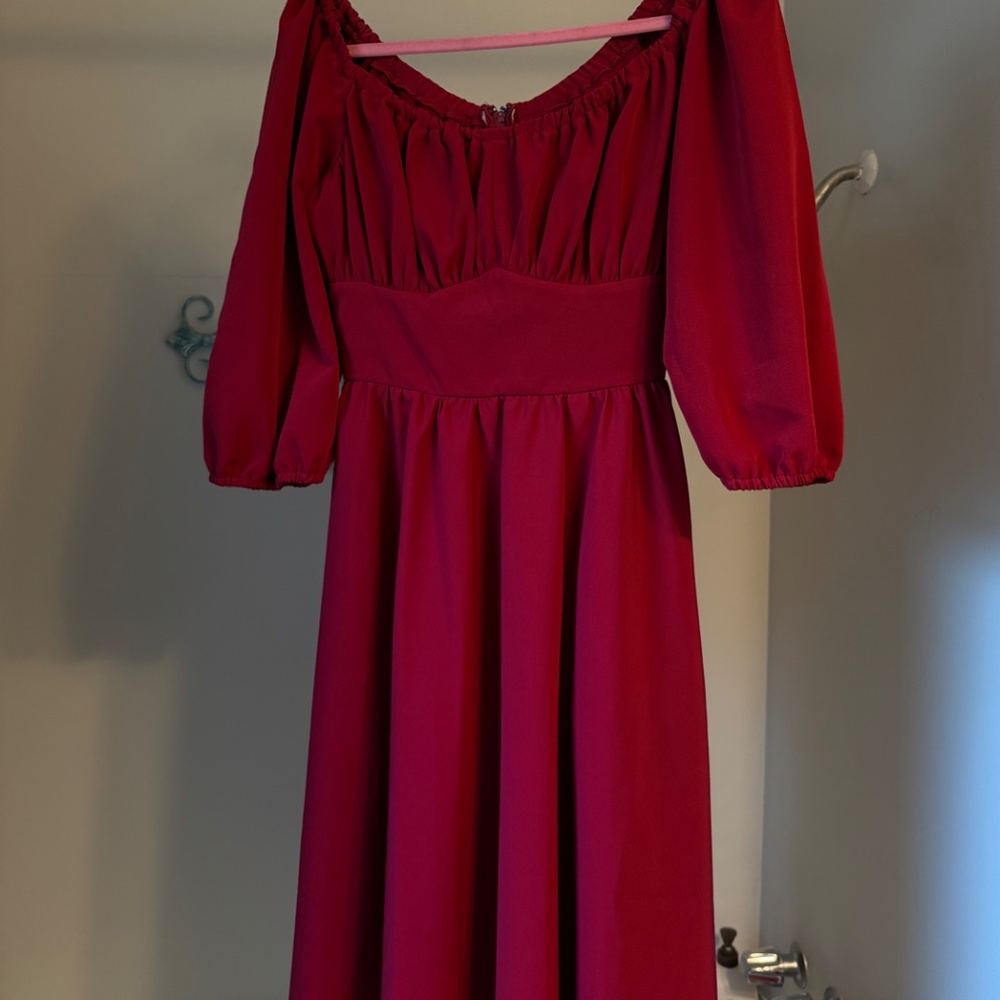 Vixen by Micheline Pitt Vacation Dress Ruby Red M - Picture 2 of 5